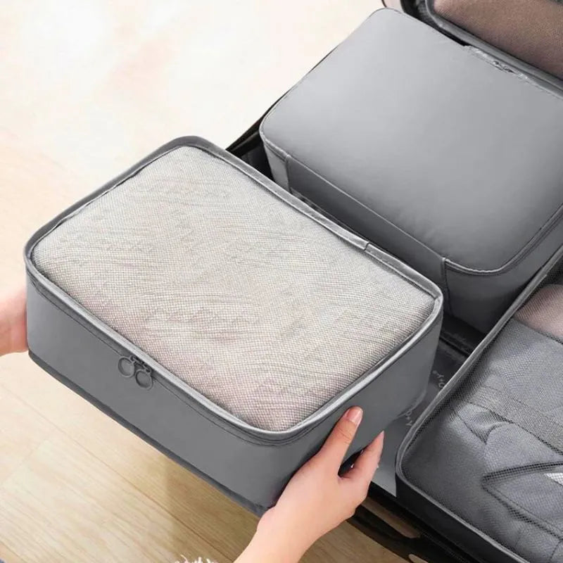 Set mit 7 Gepäck-Organizer-Abdeckungen Grau