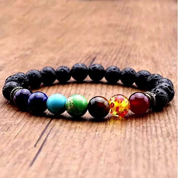 Energie-Aromatherapie-Armband 7 Vulkanische Lava-Chakren