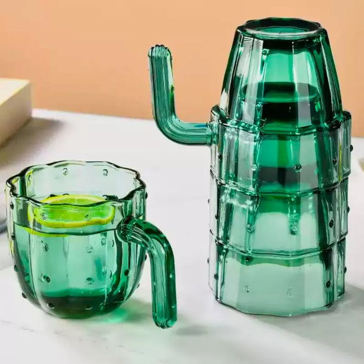 Cactus Cups Set mit 4 stapelbaren Tassen und Gläsern