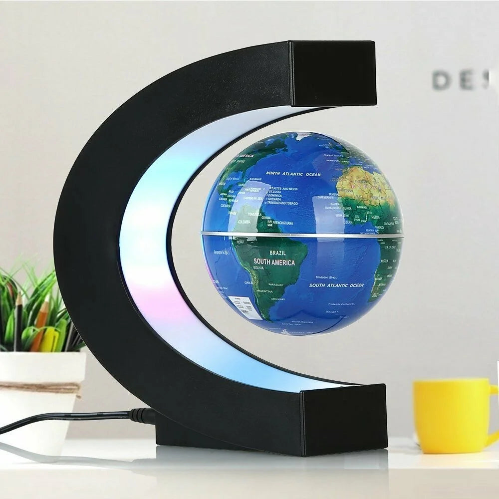 Magnetischer Erdglobus mit Levitation und LED-Hintergrundbeleuchtung Form C