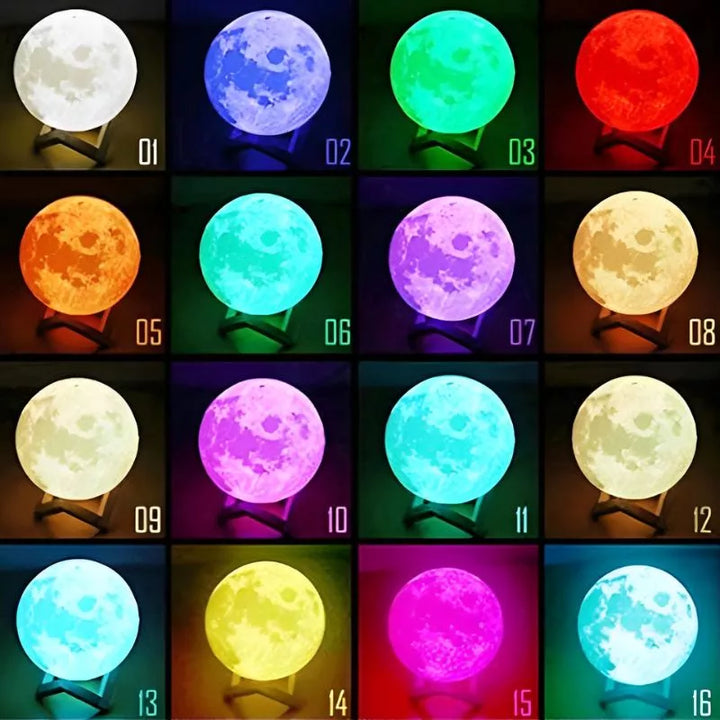 3D LED Mondlampe XL 15cm 16 Farben mit Fernbedienung
