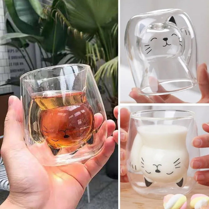 Doppelwandiges Glas „Black Cat“