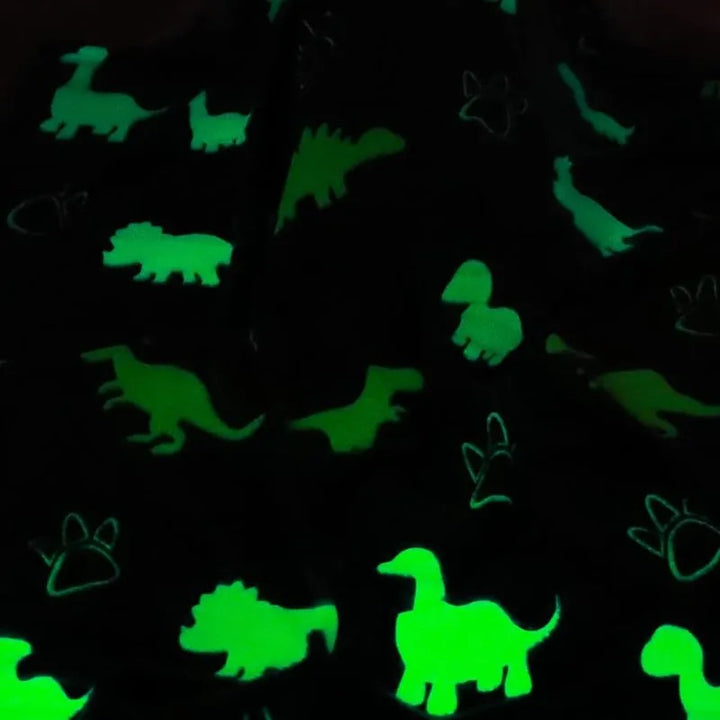 Phosphoreszierende Decke mit Dinosauriern, Flanell, 130 x 150 cm