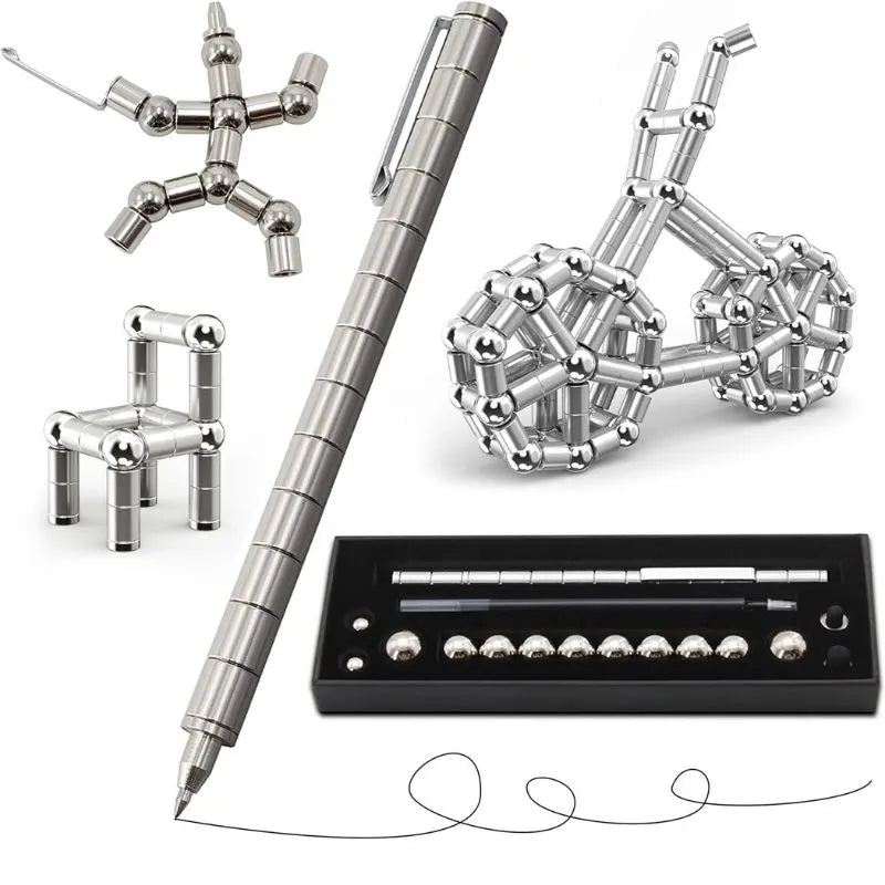 Silberner Anti-Stress-Stift mit Magnet
