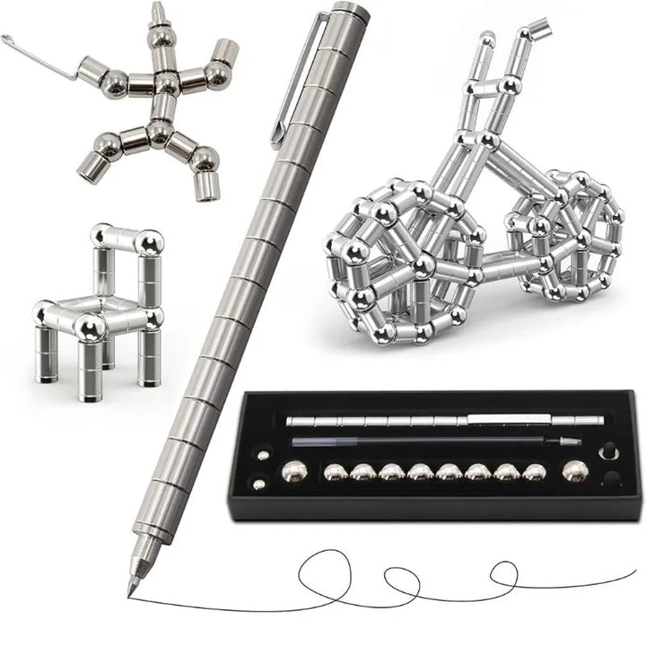 Silberner Anti-Stress-Stift mit Magnet