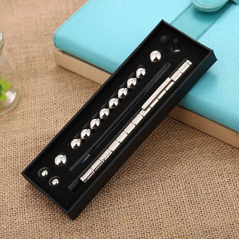 Silberner Anti-Stress-Stift mit Magnet