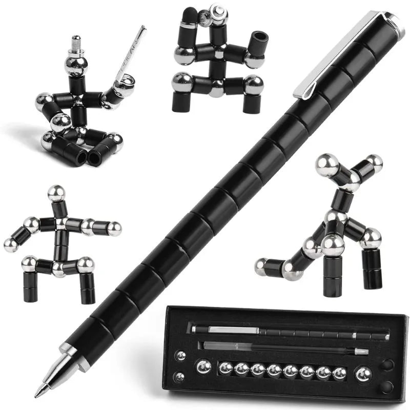 Schwarzer Anti-Stress-Stift mit Magnet
