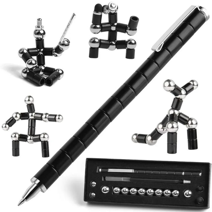 Schwarzer Anti-Stress-Stift mit Magnet