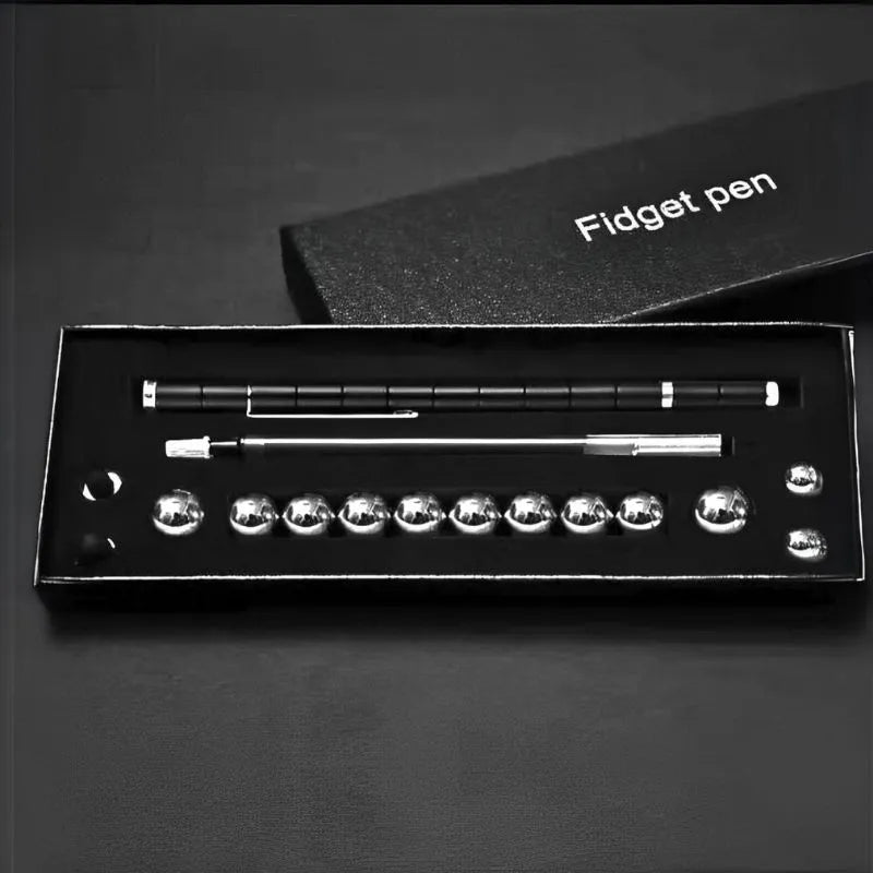 Schwarzer Anti-Stress-Stift mit Magnet