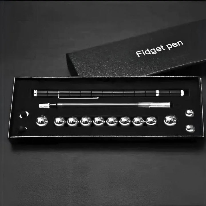 Schwarzer Anti-Stress-Stift mit Magnet