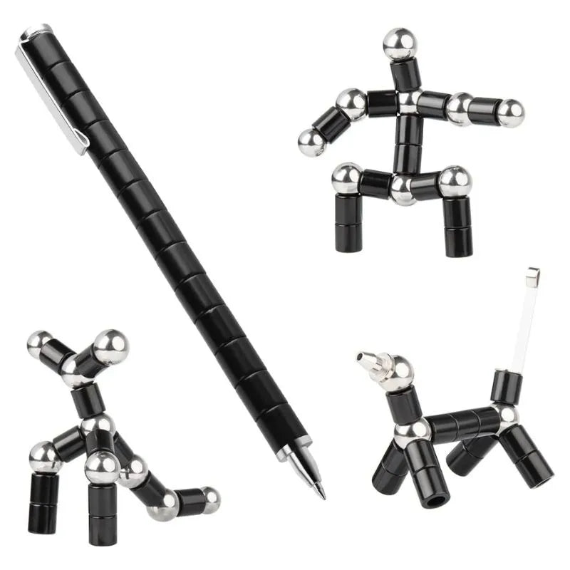 Schwarzer Anti-Stress-Stift mit Magnet