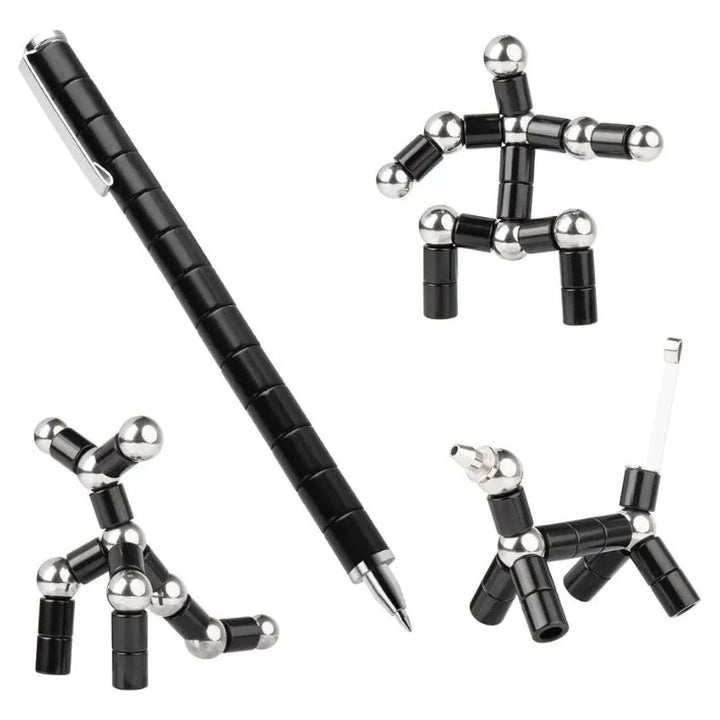 Schwarzer Anti-Stress-Stift mit Magnet