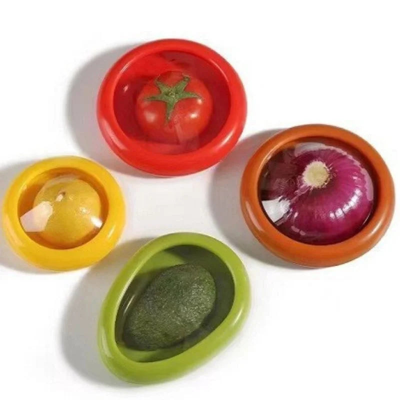 4er-Set wiederverwendbare Obst- und Gemüsedeckel