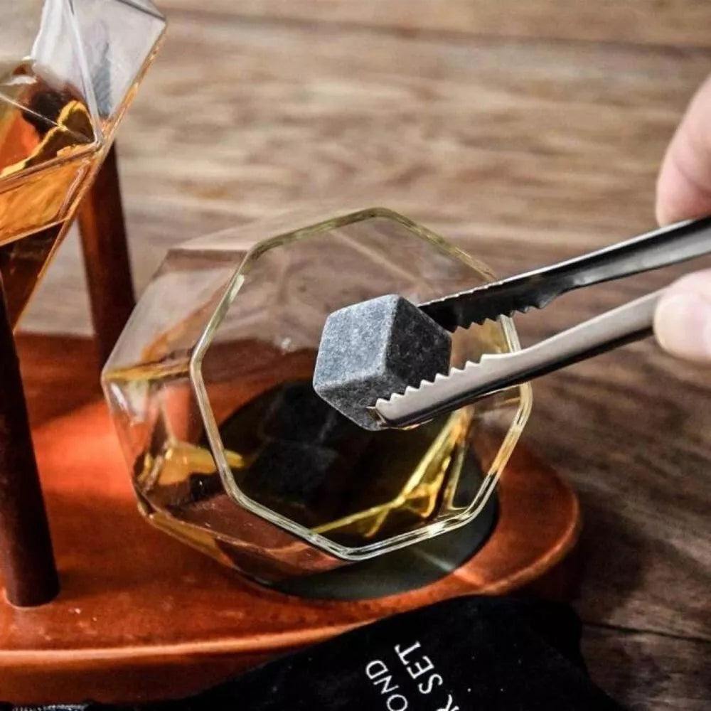Diamond Glaskaraffe Geschenkset mit zwei Deluxe-Gläsern