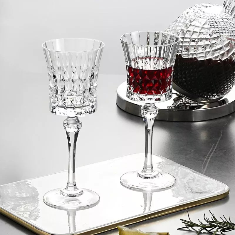 Drehbares Alkoholkaraffe-Set mit 2 silbernen Gläsern