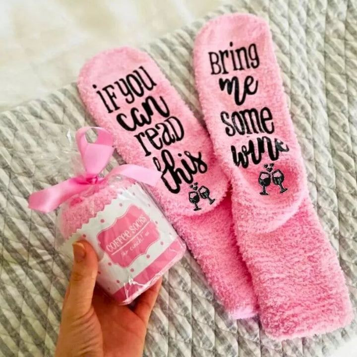 Lustige Bring Me Wine Socken Cupcakes Pink