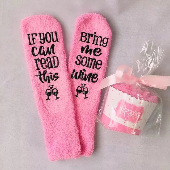Lustige Bring Me Wine Socken Cupcakes Pink