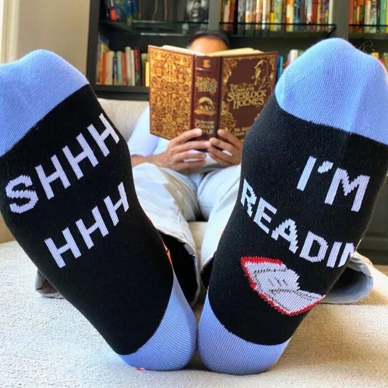 Lustige Shhhh, ich lese Socken Größe 40-44