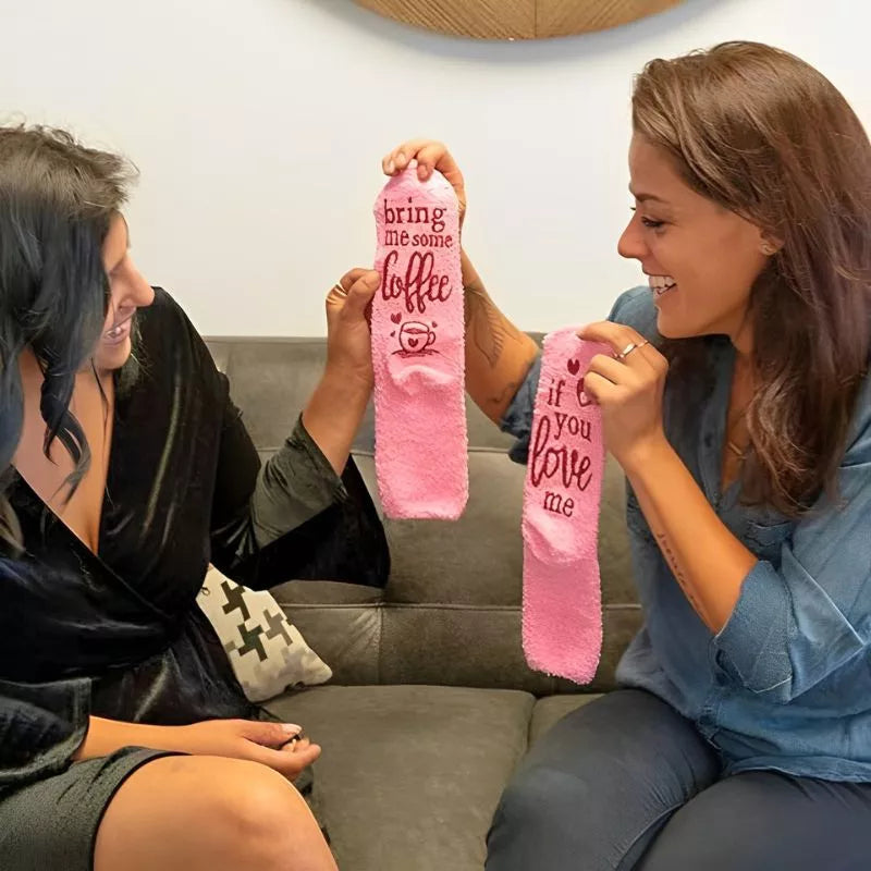 Lustige Socken Wenn du mich liebst, bring mir Kaffee-Cupcakes rosa