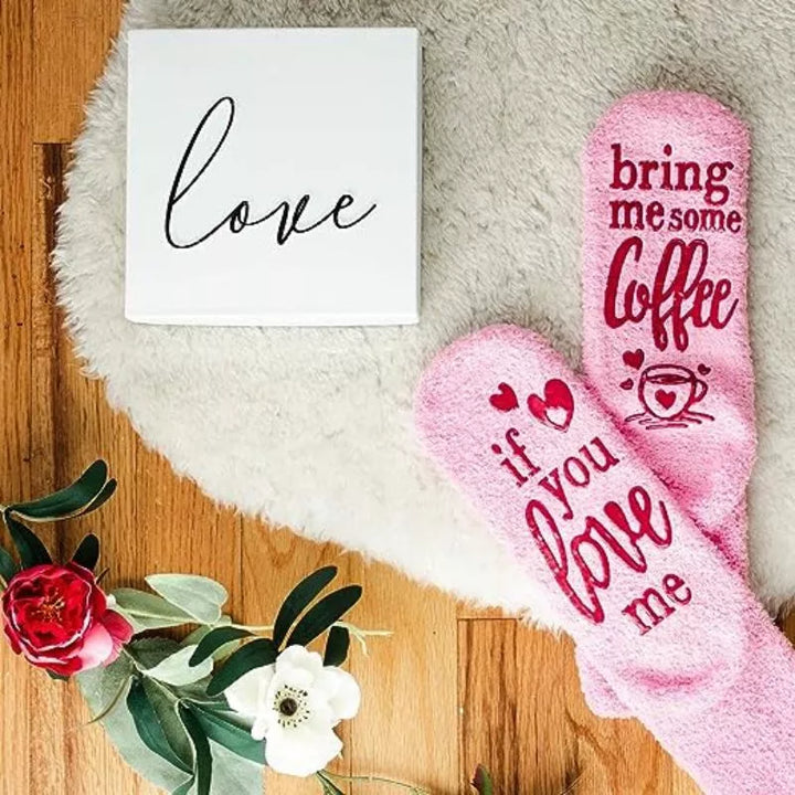Lustige Socken Wenn du mich liebst, bring mir Kaffee-Cupcakes rosa