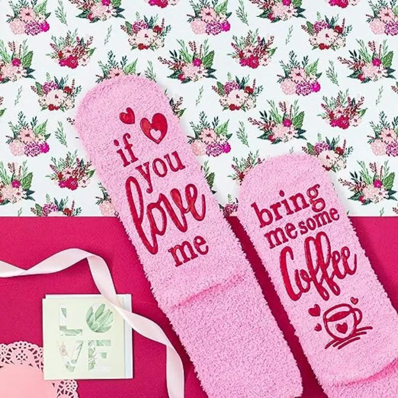 Lustige Socken Wenn du mich liebst, bring mir Kaffee-Cupcakes rosa