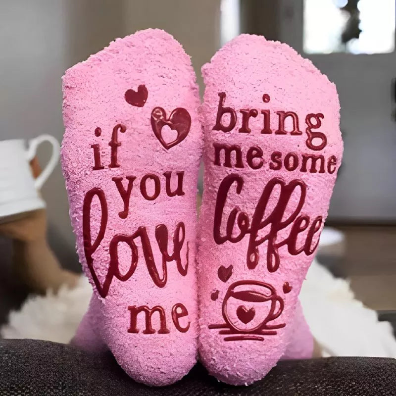 Lustige Socken Wenn du mich liebst, bring mir Kaffee-Cupcakes rosa