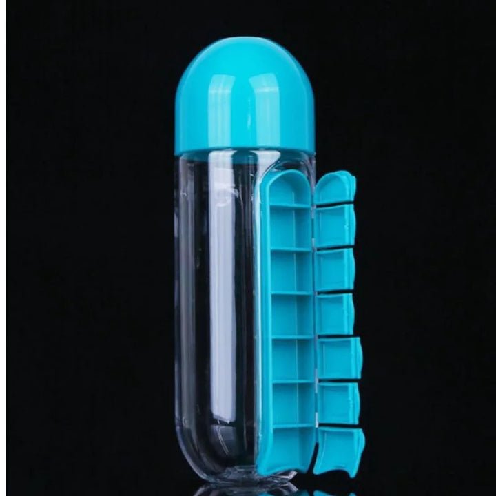 Multifunktionale Wasserflasche mit Tabletfach