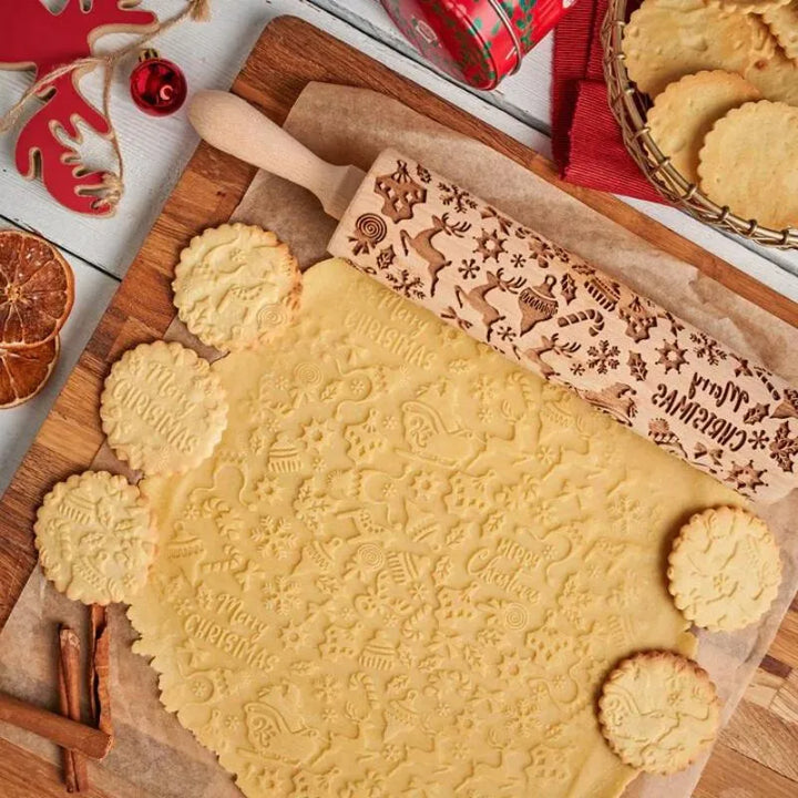 Kreatives Nudelholz für Weihnachten