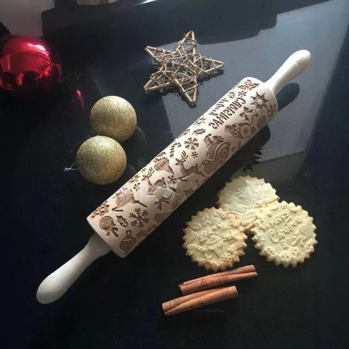 Kreatives Nudelholz für Weihnachten
