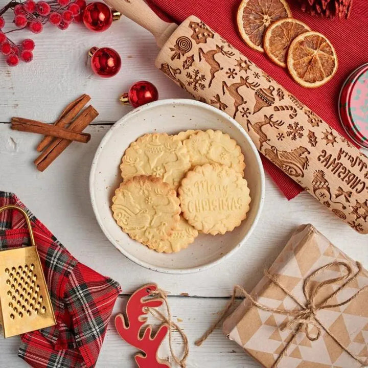 Kreatives Nudelholz für Weihnachten