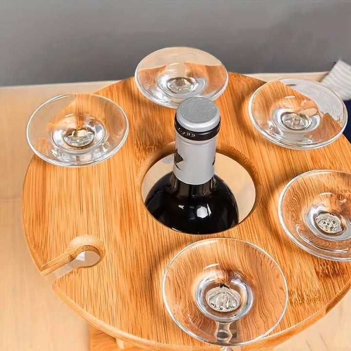 Ständer für eine Flasche und 6 Weingläser