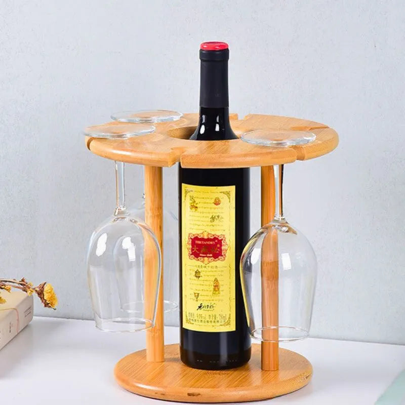 Ständer für eine Flasche und 6 Weingläser