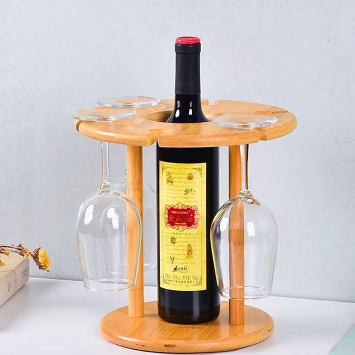 Ständer für eine Flasche und 6 Weingläser