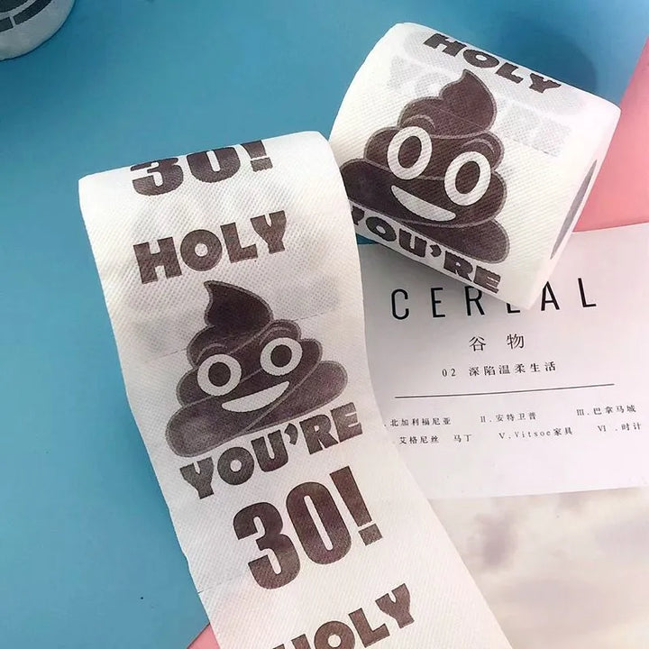Toilettenpapier mit lustiger Aufschrift zum 30. Geburtstag