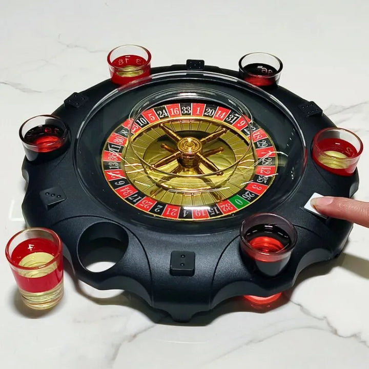 Elektronisches Roulette-Trinkspiel mit Gläsern