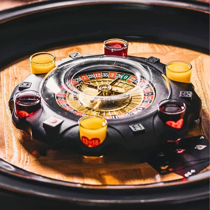 Elektronisches Roulette-Trinkspiel mit Gläsern