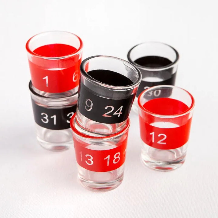 Elektronisches Roulette-Trinkspiel mit Gläsern