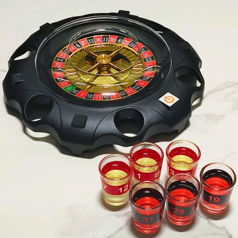 Elektronisches Roulette-Trinkspiel mit Gläsern