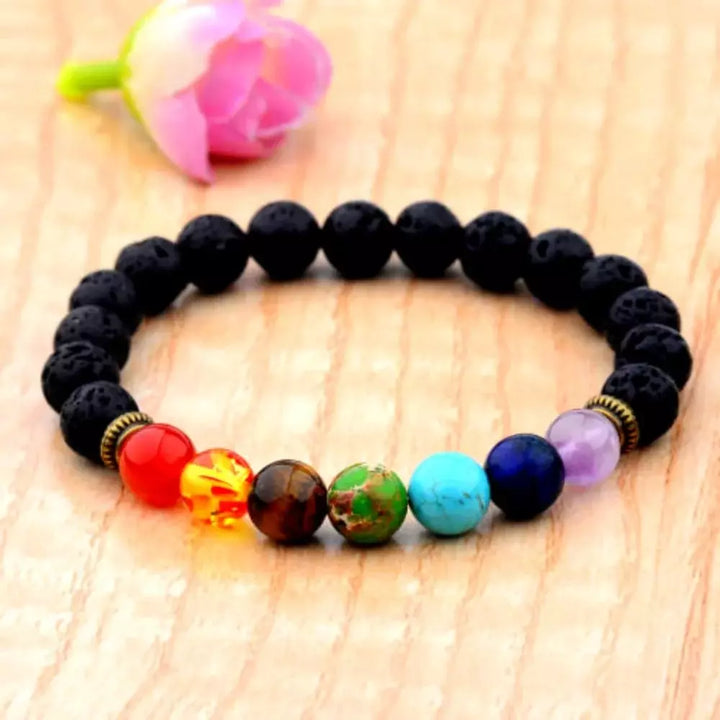 Energie-Aromatherapie-Armband 7 Vulkanische Lava-Chakren