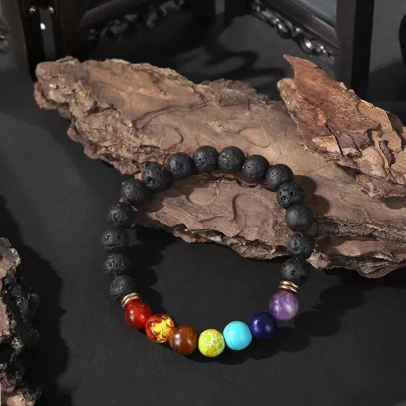 Energie-Aromatherapie-Armband 7 Vulkanische Lava-Chakren