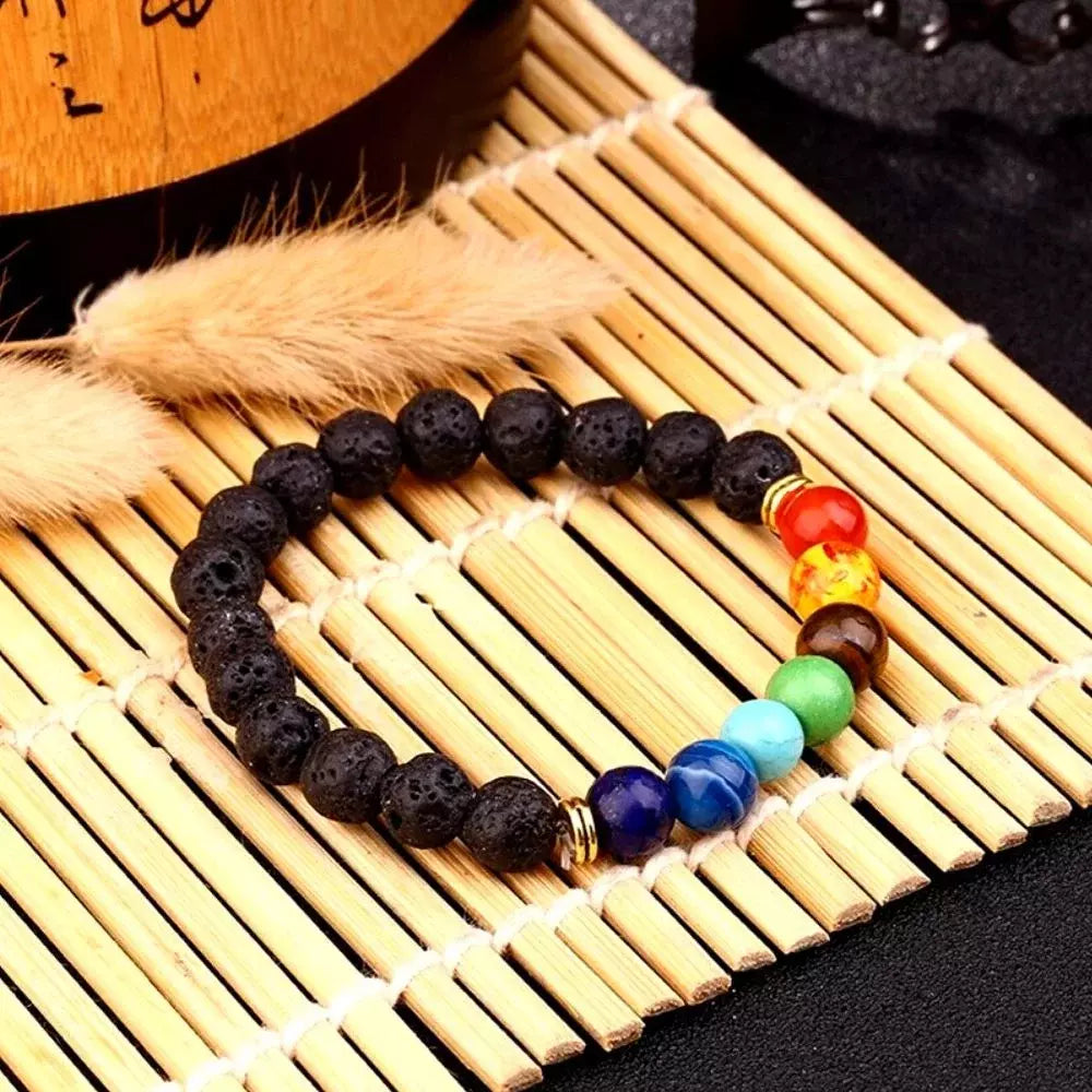 Energie-Aromatherapie-Armband 7 Vulkanische Lava-Chakren