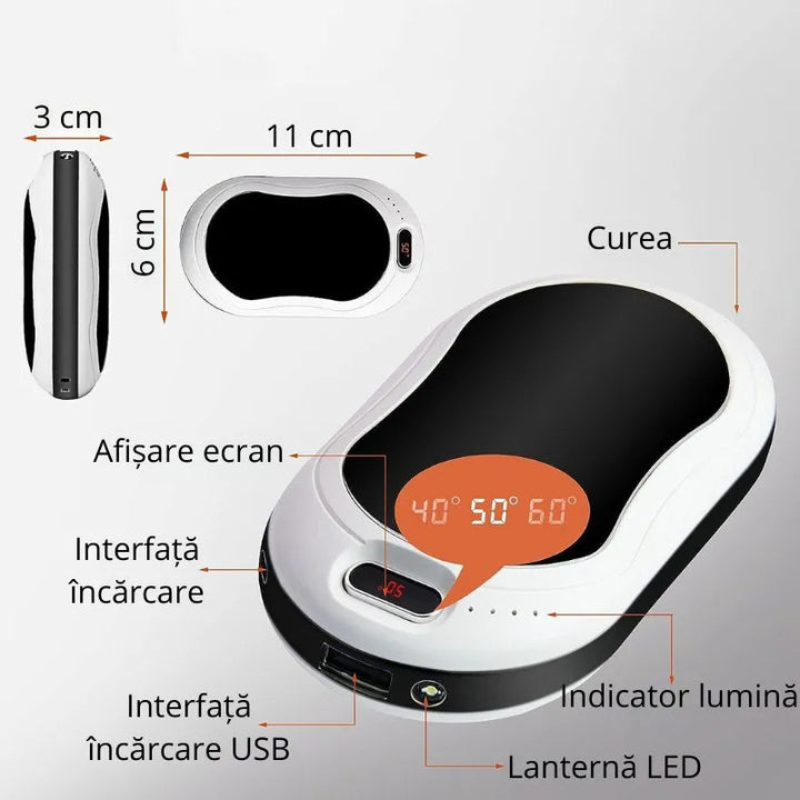 Powerbank mit Handwärmer 55°C 10000mAh