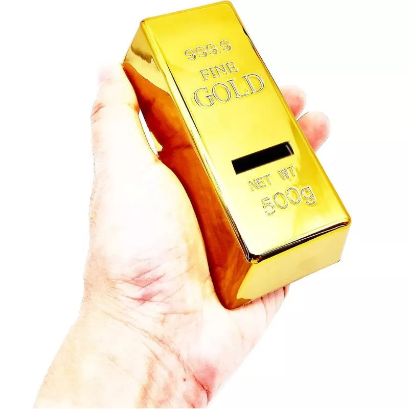 Lustiges Sparschwein für Erwachsene – Goldbarren