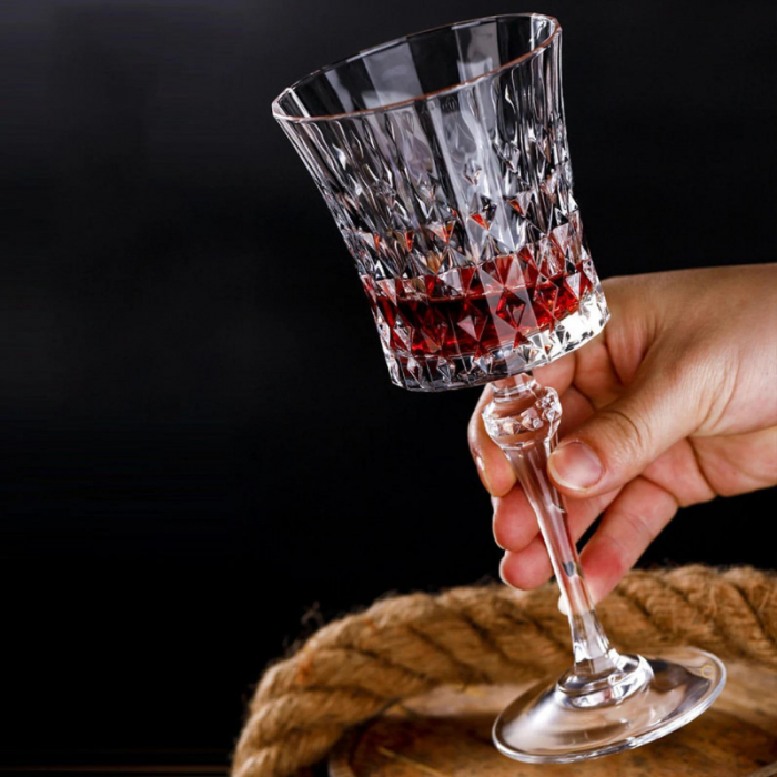 Drehbares Alkoholkaraffe-Set mit 2 silbernen Gläsern