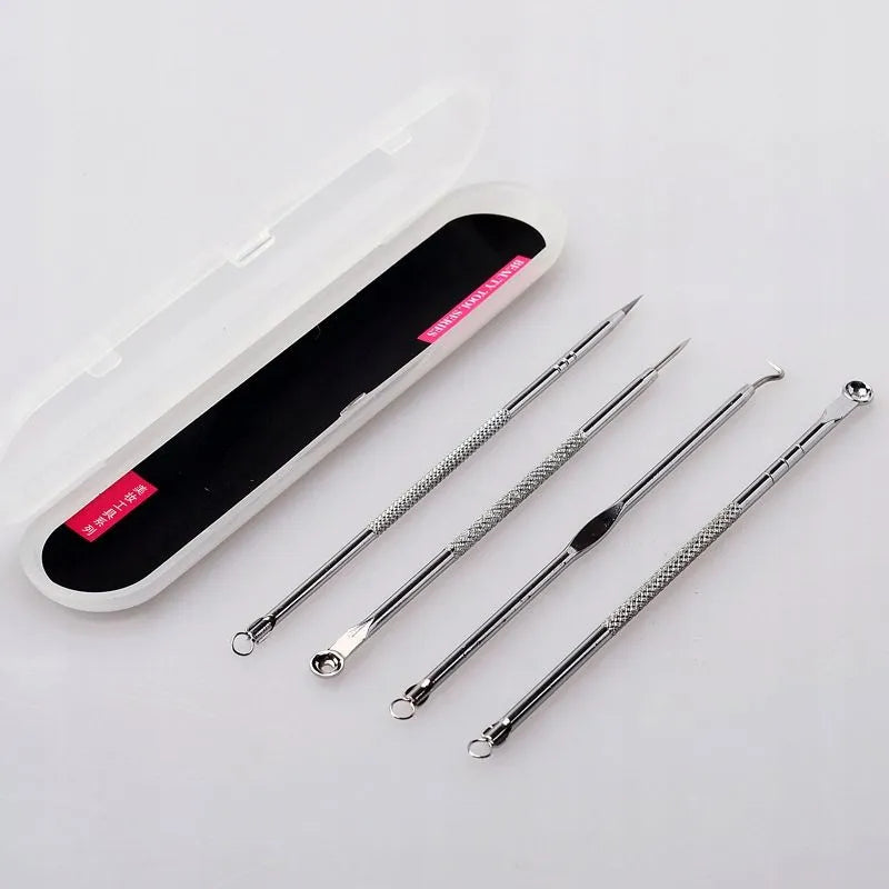 Ein Set von Werkzeugen zum Entfernen von Mitessern und Akne
