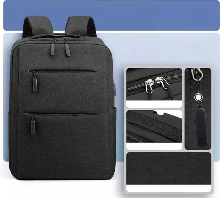 Triple Power Rucksack Set mit USB Schwarz
