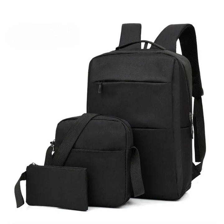 Triple Power Rucksack Set mit USB Schwarz