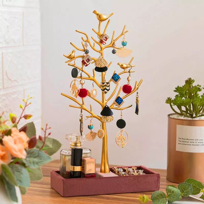 Kreativer Schmuckständer Glücksbaum mit Vögeln