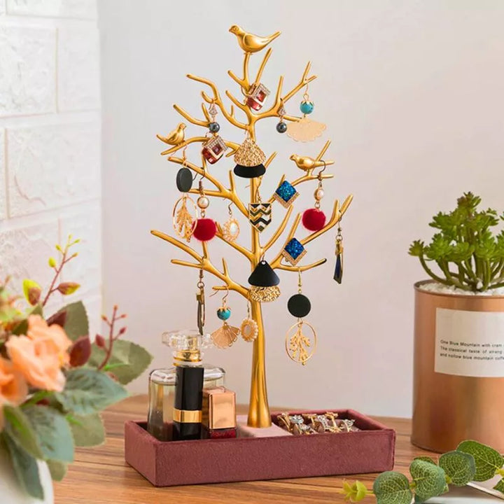 Kreativer Schmuckständer Glücksbaum mit Vögeln