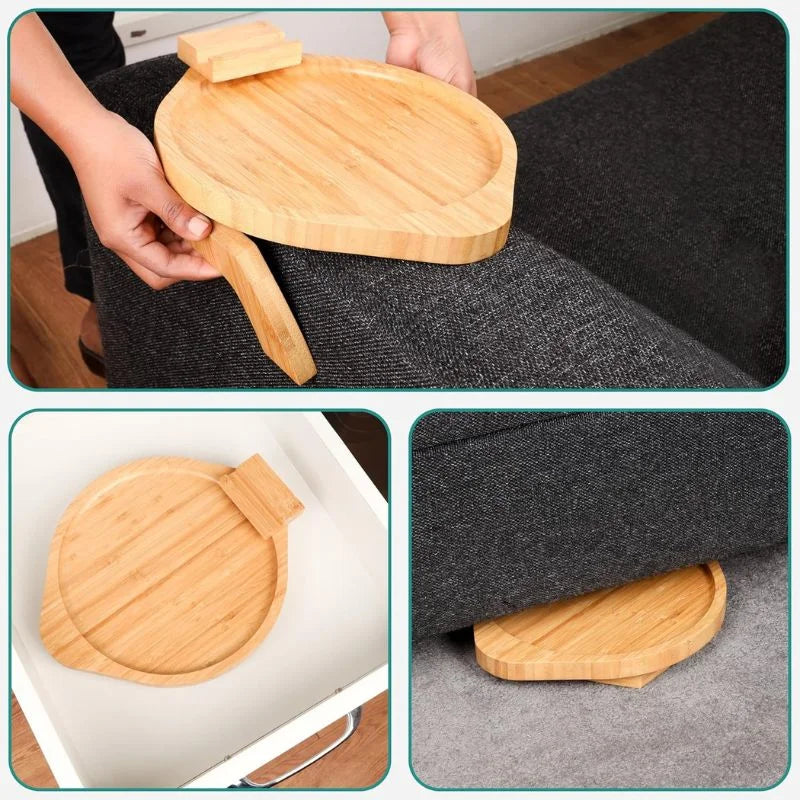 Serviertablett aus Holz für die Armlehne des Sofas